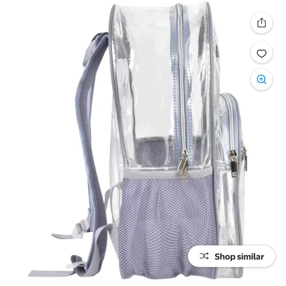 Summit Ridge Clear Gray Transparent Backpack by - 18" - Picture 3 of 6